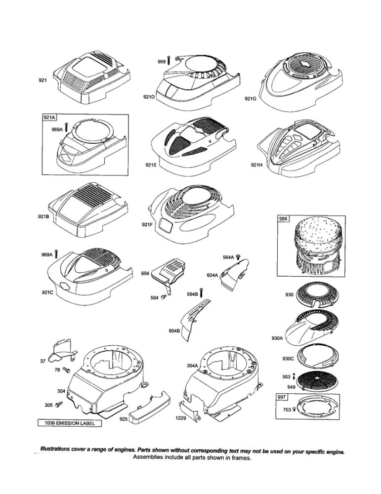 Cover-Blower Housing Diagram and Parts List for 123J00 0100-0188 Briggs and Stratton Engine